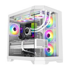 Gamemax Case ATX - HYPE-A White - 4 x 120 mm Addressable RGB fans, image 