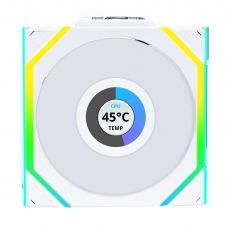 Вентилатор Lian Li UNI FAN SL Wireless LCD Reverse Blade ARGB PWM - 120 mm Бял, image 