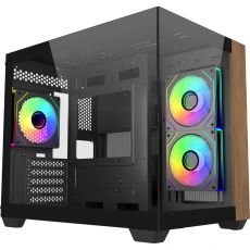 Кутия CoolerMaster Elite 481 Wood - Черна, image 