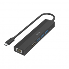 USB-C хъб HAMA, мултипорт, 6 порта, 3 x USB-A, USB-C, HDMI, LAN/Ethernet, image 