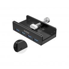 Orico хъб USB 3.0 HUB Clip Type 4 port - aux Micro-USB power input, Black - MH4PU-P-BK, image 