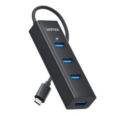 Unitek HUB USB-C 4 port - 4 x USB3.0 Black - Y-3089Z01, image 