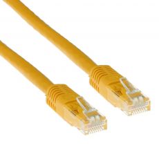 Yellow 1 meter U/UTP CAT6 patch cable with RJ45 connectors, image 
