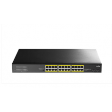 Суич Cudy GS1028PS2, 24 портов, 10/100/1000, 24× GbE with 802.3at/af PoE, 2× Uplink SFP, Default/VLAN/Extend Modes , за 19" rack, image 