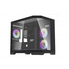 Aigo кутия Case mATX - FT418 Black - 6 x 120 mm A-RGB fans included, image 