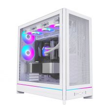 Montech кутия Case ATX - HS01 PRO (W) - 5 x 120 mm ARGB Fans, USB-C, White, image 
