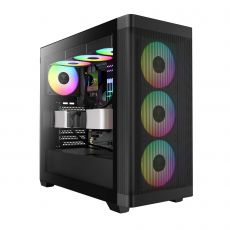 Gamdias Case E-ATX - ATHENA M3 Black - USB-C, 4 x 120 mm A-RGB, Mesh, Tempered Glass, image 