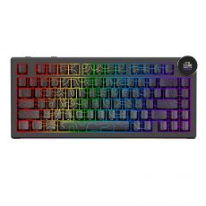 Ajazz геймърска механична клавиатура Wireless Gaming Mechanical Keyboard AK820 V2 PRO - White peach Switch [Linear] (English US), Black, image 