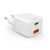 Hama Fast Charger, 1x USB-C, 1x USB-A, Mini-Charger, PD, 20 W, white, image , 2 image