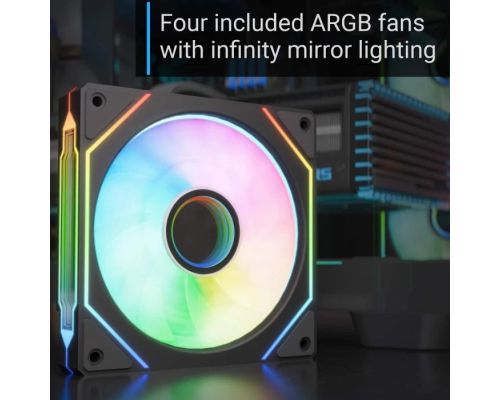 AeroCool кутия Case ATX - P500C-G-BK-v1 - 4 x 120 mm Infinity Mirror A-RGB, image _ab__is.image_number.default