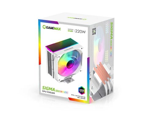 Gamemax CPU Cooler Sigma 550 Infinity White - Addressable RGB, image , 10 image