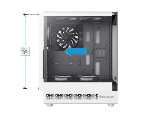 Gamemax Case ATX - Vista COC AW - 5 x 120 mm A-RGB Fans, MB Plate COC Fan, image , 8 image