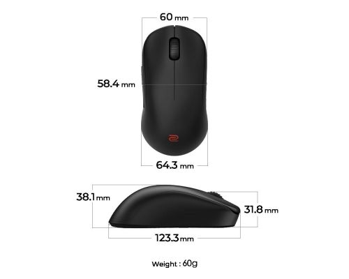 Геймърска безжична мишка ZOWIE U2-DW 4K, 2.4G, Черна, image _ab__is.image_number.default
