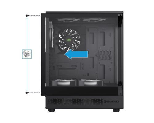 Gamemax Case ATX - Vista COC AB - 5 x 120 mm A-RGB Fans, MB Plate COC Fan, image , 4 image