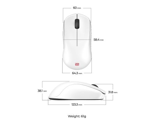 ZOWIE U2-DW 4K, Wireless Mouse For Esports, Glossy white, image , 2 image