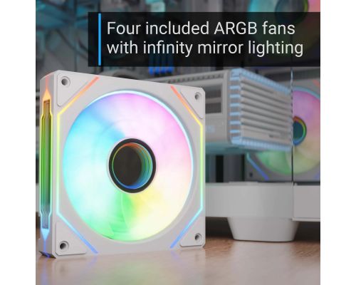 AeroCool кутия Case ATX - P500C-G-WT-v1 - 4 x 120 mm Infinity Mirror A-RGB, image _ab__is.image_number.default