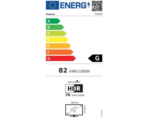 Hisense 55" A85Q, 4K UHD OLED Smart TV, 120Hz, 1000 nits,HDMI 2.1, Game Mode Pro, AMD FreeSync Premium, Dolby Vision IQ & Atmos, Bluetooth, Alexa Built-in, Black, image , 6 image