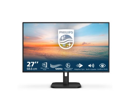 Philips 27E1N1200A, 27" IPS WLED, 1920x1080@120Hz, 4ms GtG, 1ms MPRT, 300cd m/2, 1500:1, Mega Infinity DCR, Adaptive Sync, FlickerFree, LowBlue Mode, 2Wx2, Tilt, D-SUB, HDMI, DP, image _ab__is.image_number.default