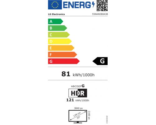 LG 55NANO80A3B, 55" 4K HDR Smart Nano Cell TV, 3840x2160, DVB-T2/C/S2, AI Alpha 7, HDR 10 PRO, webOS 25, ThinQ AI, VRR, ALLM, HGiG, WiFi, Clear Voice, AI Upscaling, Bluetooth, Hdmi e-ARC , CI, LAN, AirPlay2, Chromecast, 2 Pole stand, Black, image , 4 image