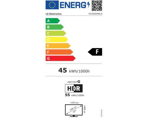 LG 43LR60006LA, 43" LED FHD TV, 1920x1080, DVB-T2/C/S2, webOS Smart, Virtual surround Plus, Dolby Audio, WiFi, Active HDR, HDMI, Airplay2, CI, LAN, USB, Bluetooth, Two Pole Stand, Black, image , 8 image