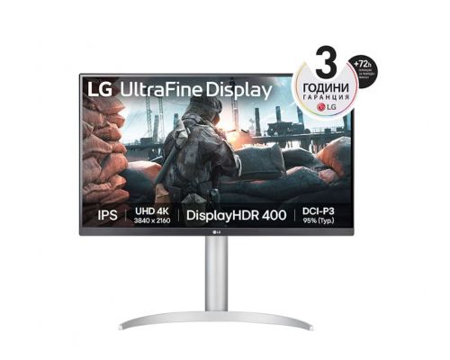 LG 27UP650K-W, 27" UHD 4K IPS AG, DCI-P3 95%, UltraFine, 5ms, 1200:1, Mega DFC, 400 cd/m2, 3840x2160, HDR 10, VESA Display HDR 400, HDMI, DisplayPort, Headphone out, Height Adjustable,Pivot Tilt, Reader Mode, image 