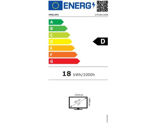 Philips 27E1N1100A, 27" IPS WLED, 1920x1080@100Hz, 4ms GtG, 1ms MPRT, 250cd m/2, 1300:1, Mega Infinity DCR, Adaptive Sync, FlickerFree, LowBlue Mode, 2Wx2, Tilt, D-SUB, HDMI, image _ab__is.image_number.default