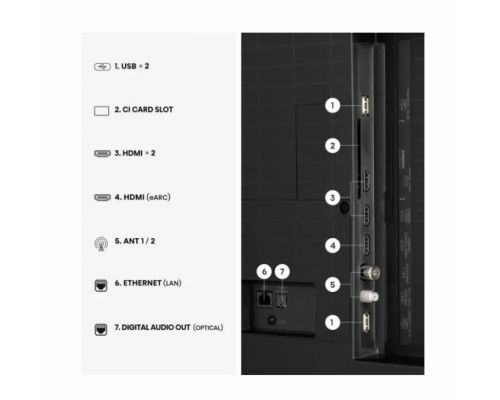 Hisense 50" A7S, 4K Ultra HD 3840x2160, QLED, FALD, Quantum Dot, HDR 10+, HLG, Dolby Vision, Dolby Atmos, Smart TV, WiFi 5GHz, WiFi Direct, BT, Anyview Cast, 3xHDMI, 2xUSB, LAN, CI+, DVB-T2/C/S2, Black, image , 5 image