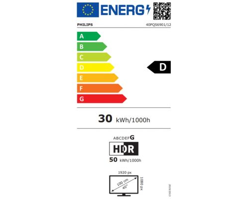 Philips 40PQS6901/12, 40'' QLED, FHD (1920x1080), DVB-T/T2/T2-HD/C/S/S2, 60Hz, 3 sided Ambilight, Pixel Plus HD, WCG 90% DCI, HDR10, HLG, Titan 3.0 OS , 3*HDMI, 2*USB, WiFi 4, 12W RMS, Black, image , 4 image
