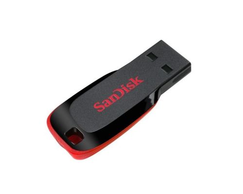 USB памет SanDisk Cruzer Blade, 128GB, USB 2.0, Черен/Червен, image 