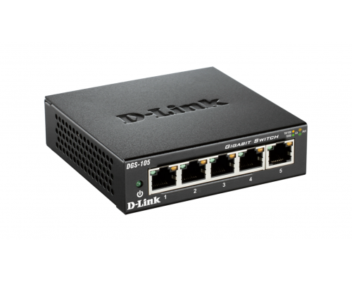 Switch D-Link DGS-105/E, 5 ports, 10/100/1000, Gigabit, metal, image , 2 image