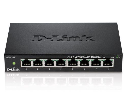 Switch D-Link DES-108/E 8-port 10/100 Metal Housing Desktop Switch, image , 2 image