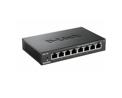 Switch D-Link DES-108/E 8-port 10/100 Metal Housing Desktop Switch, image 