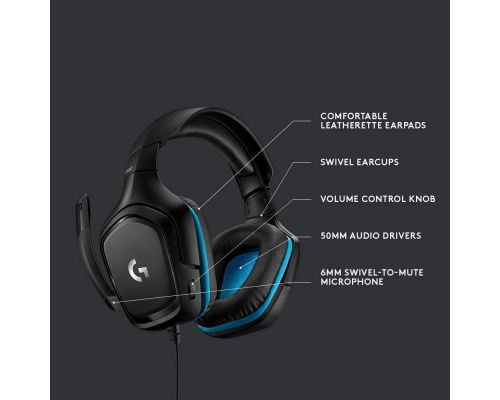 Геймърски слушалки Logitech G432, Микрофон, Черни, image _ab__is.image_number.default