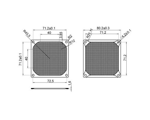 Evercool Филтър Fan Filter Metal Black - 80mm, image _ab__is.image_number.default