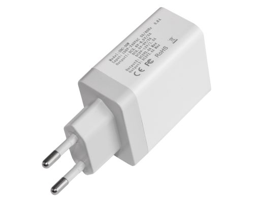 Makki бързо зарядно Fast Charger - QC3.0+2xUSB 30W White - MAKKI-QC30W3, image _ab__is.image_number.default