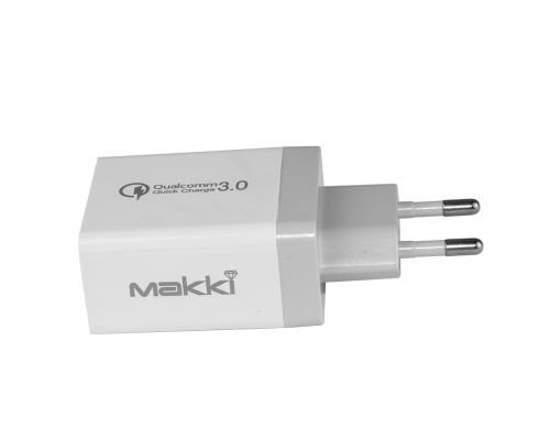 Makki бързо зарядно Fast Charger - QC3.0+2xUSB 30W White - MAKKI-QC30W3, image _ab__is.image_number.default