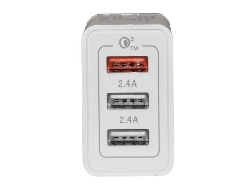 Makki бързо зарядно Fast Charger - QC3.0+2xUSB 30W White - MAKKI-QC30W3, image _ab__is.image_number.default