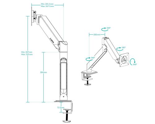 Arctic Стойка за монитор за бюро Desk Mount Monitor - X1-3D, image _ab__is.image_number.default