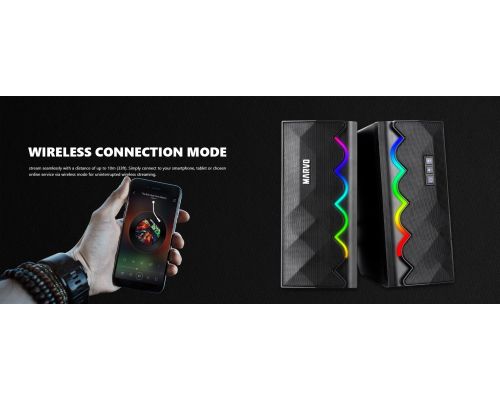 Marvo Gaming Speakers 2.0 6W Bluetooth RGB - MARVO-SG-269, image , 8 image