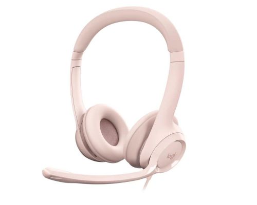 Headphones Logitech H390, USB, Rose, image , 2 image