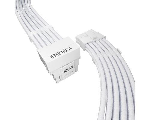 1stPlayer модулен кабел Custom Sleeved Modding Cable White - PCIe 5.0 12VHPWR M/M - FM2-B-WH, image 