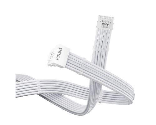 1stPlayer модулен кабел Custom Sleeved Modding Cable White - PCIe 5.0 12VHPWR M/M - FM2-B-WH, image _ab__is.image_number.default