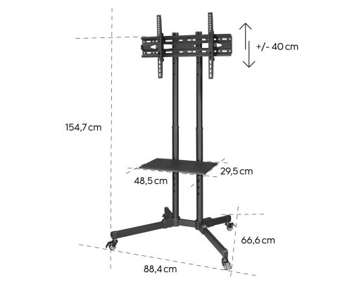 Hama "Trolley" TV Stand with Castors, up to 75", 220874, image , 10 image