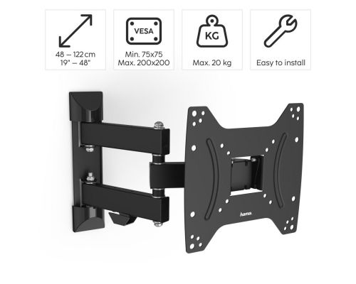 Hama TV Wall Bracket, Swivel, Tilt, Pull-out, 122 cm (48"), 220822, image , 16 image
