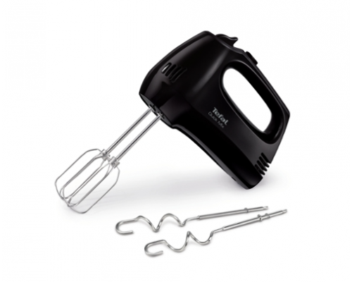 Tefal HT310838, Hand Mixer, 300W, 5 Speeds + turbo,  2 Beaters, 2 Dough hooks, black, image _ab__is.image_number.default