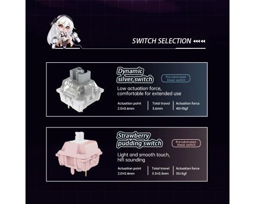 VGN Wireless Gaming Mechanical Keyboard - V87 Starry Sky - Dynamic Silver Switches [Linear], image , 3 image