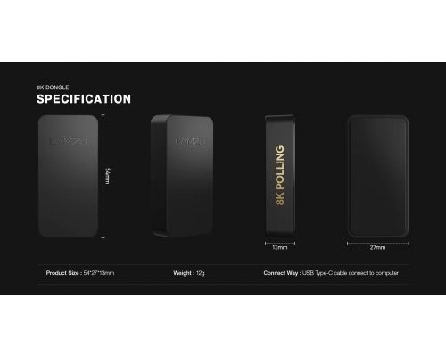 Lamzu приемник за мишка 8K DONGLE - Black, image _ab__is.image_number.default