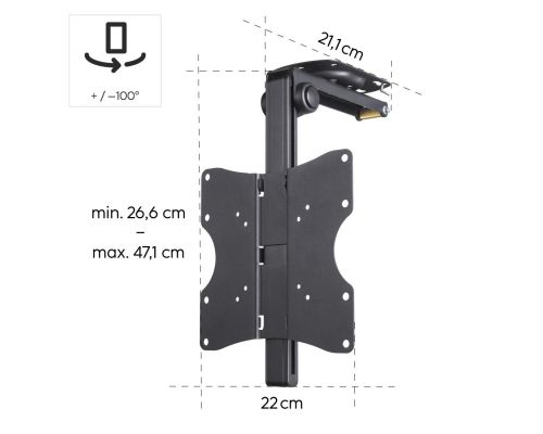 Hama TV Ceiling Mount, Swivel, Height-adjustable, 117 cm (46") up to 20 kg, 220876, image , 13 image