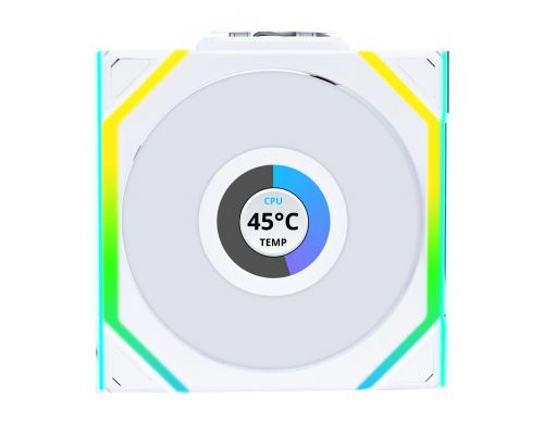 Вентилатор Lian Li UNI FAN SL Wireless LCD Reverse Blade ARGB PWM - 120 mm Бял, image 