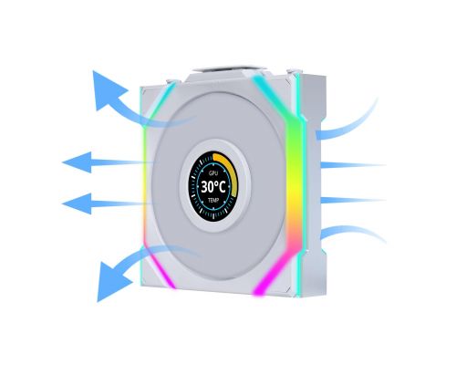 Вентилатор Lian Li UNI FAN SL Wireless LCD Reverse Blade ARGB PWM - 120 mm Бял, image _ab__is.image_number.default